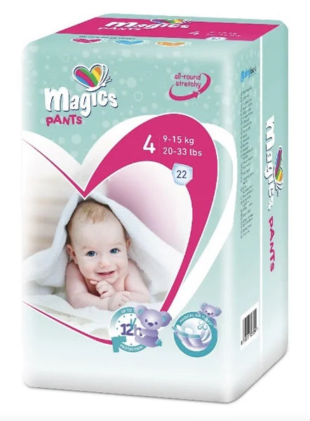 Set Scutece Chiloțel Magics Pants Air Tubes Mărime 4 Maxi, 9-15 kg, 4x22 bucăți