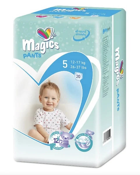 Set Scutece Chiloțel Magics Pants Air Tubes Mărime 5 Junior, 12-17 kg, 4x20 bucăți