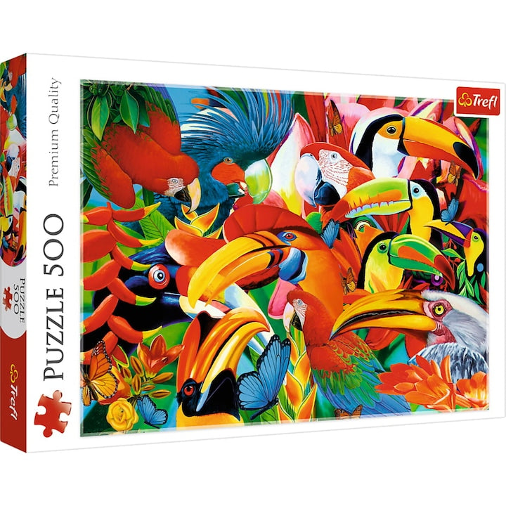 Puzzle Trefl, Pasari colorate, 500 piese