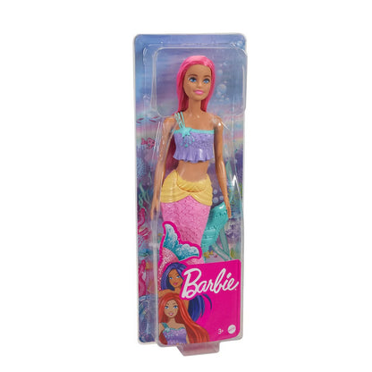 Papusa Barbie Dreamtopia - Sirena cu par roz, mov/roz