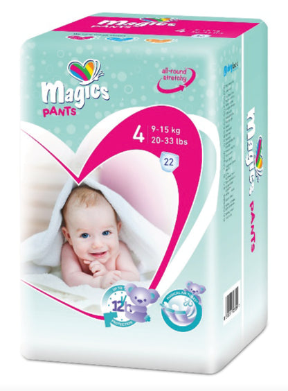 Scutece Chiloțel Magics Pants Air Tubes Mărime 4 Maxi, 9-15 kg, 22 bucăți