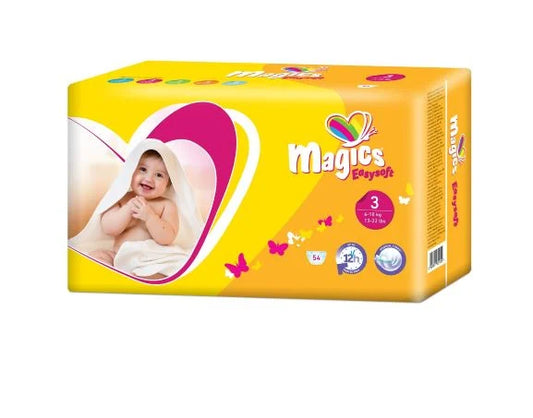 Scutece Magics Easysoft Mărime 3 Midi, 4-9 kg, 54 bucăți