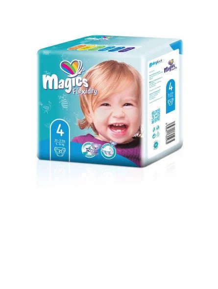 Scutece Magics Flexidry Mărime 4 Maxi, 9-14 kg, 31 bucăți